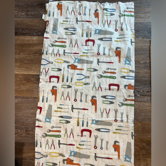 Pottery Barn Kids Trevor Twin Flat Sheet Tools Construction Carpentry Flat only - Picture 1 of 8